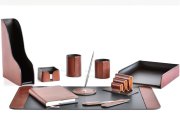Подарочный набор органайзер из комбинированной кожи для рабочего стола, артикул 923